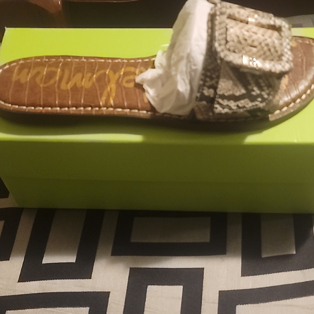 Sam Edelman Snakeskin Buckle Sandals